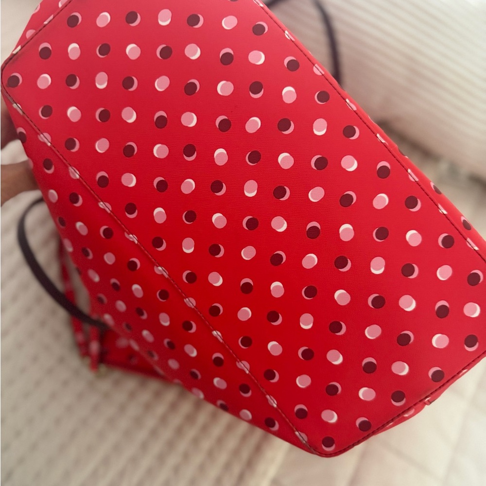 kate spade Red Polka Dot Tote with Matching Wristlet - Picture 4 of 6